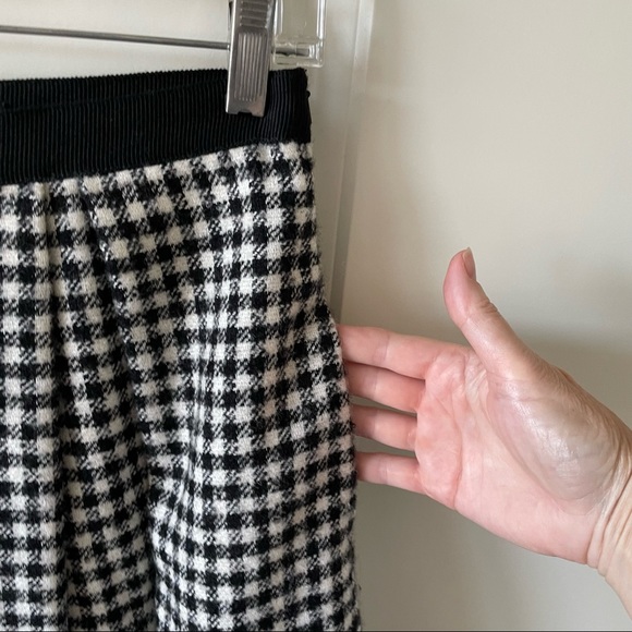 Weekend Max Mara Wool Pleated Gingham Plaid Raw Hem Skirt Size 2 - Picture 5 of 10